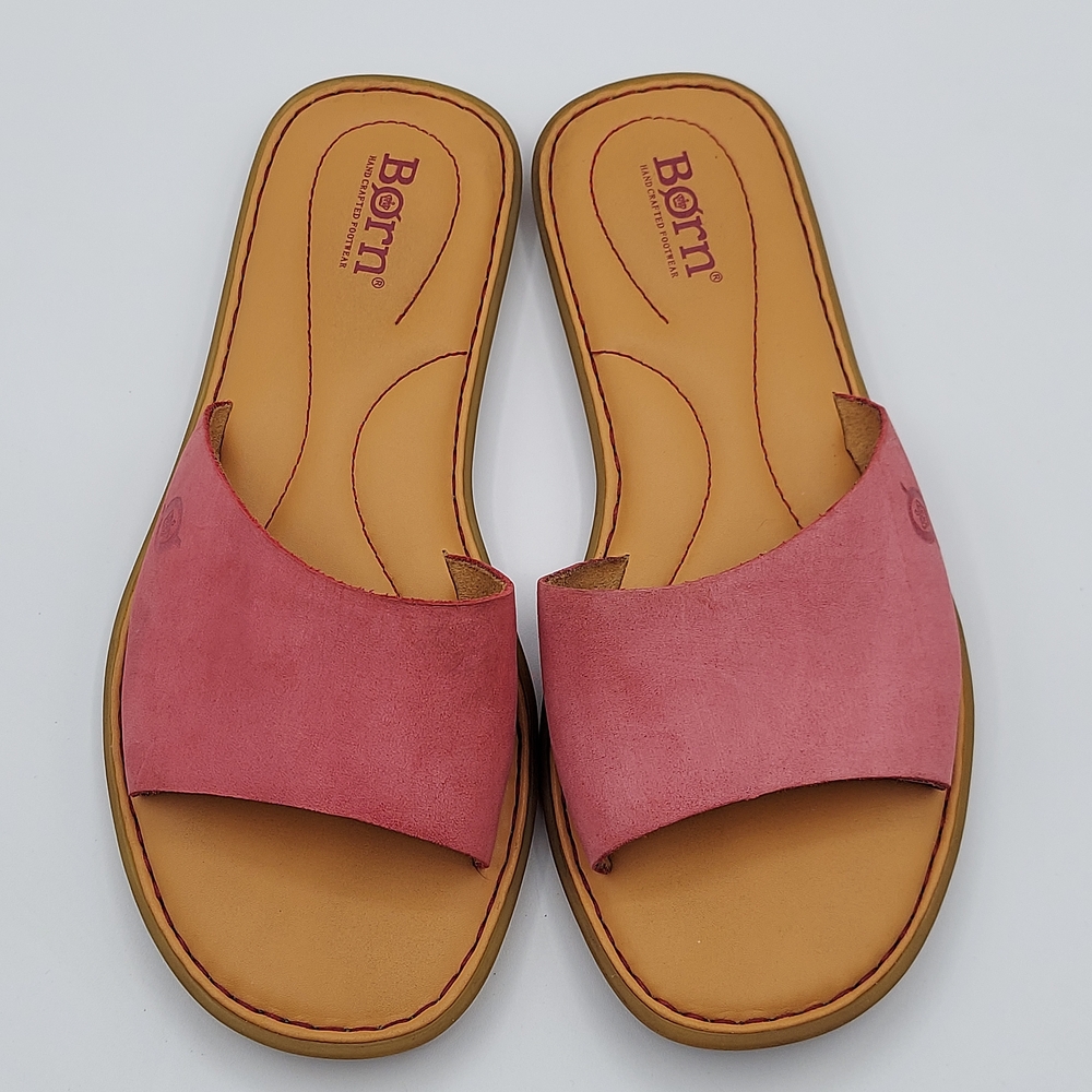 Born Women's Pink Suede Slide Sandals Women's Size 7 - Picture 2 of 11